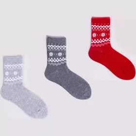 Yo Piros-szürke zokni szett