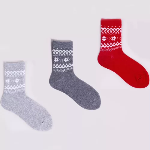 Yo Piros-szürke zokni szett