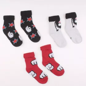 Yo Mintás piros-fekete fiú frottír zokni szett