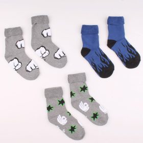 Yo Mintás szürke-kék fiú frottír zokni szett